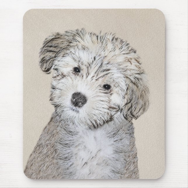 Havanese Puppy Painting - Cute Original Dog Art Mouse Pad (Front)
