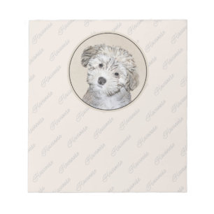 Havanese Puppy Painting - Cute Original Dog Art Notepad