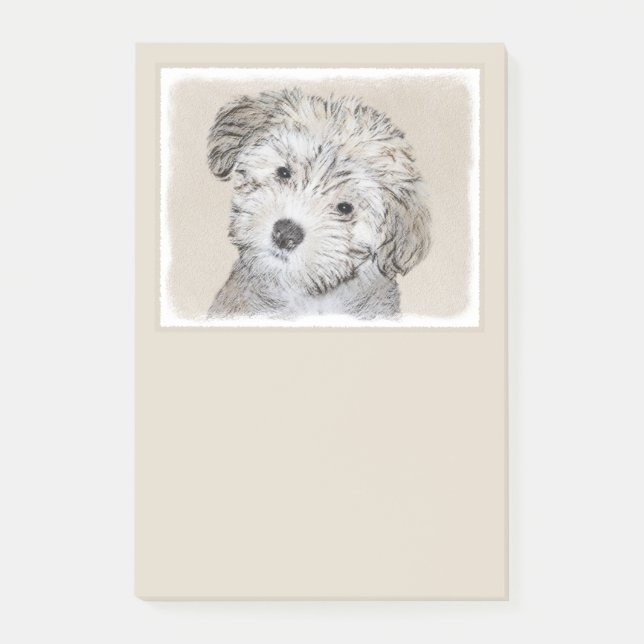 Havanese Puppy Painting - Cute Original Dog Art Post-it Notes (Front)