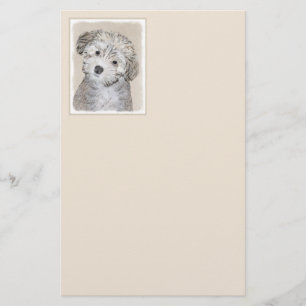Havanese Puppy Painting - Cute Original Dog Art Stationery