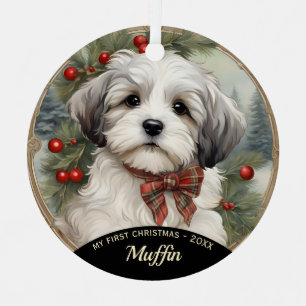 Havanese Puppy's First Christmas Ornament