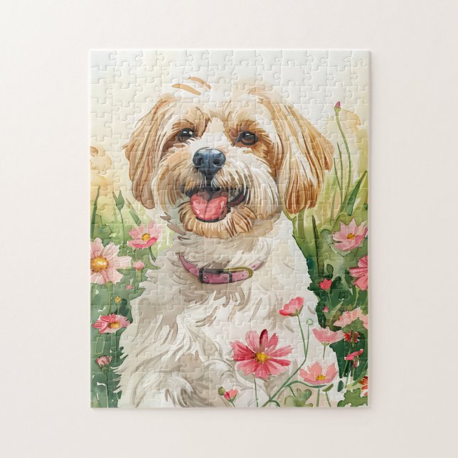 Havanese Puzzle – Watercolor Dog Jigsaw (Vertical)