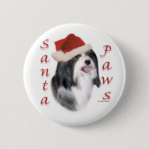 Havanese Santa Paws 6 Cm Round Badge