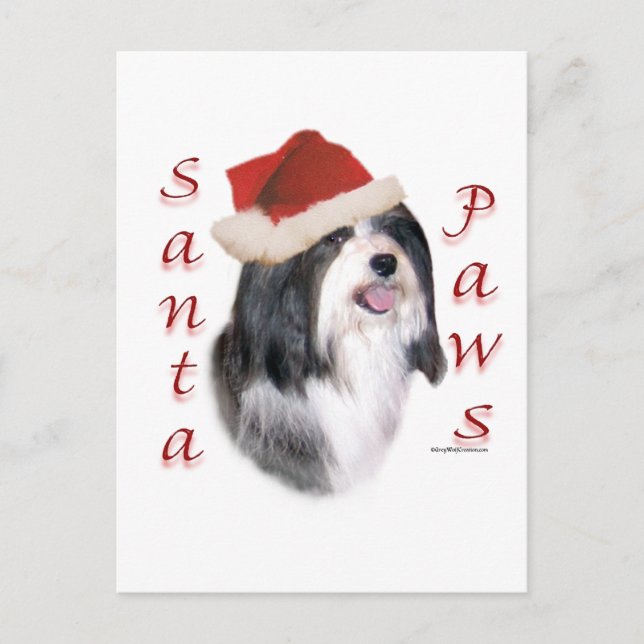 Havanese Santa Paws Holiday Postcard (Front)