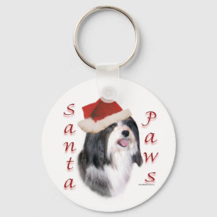 Havanese Santa Paws Key Ring