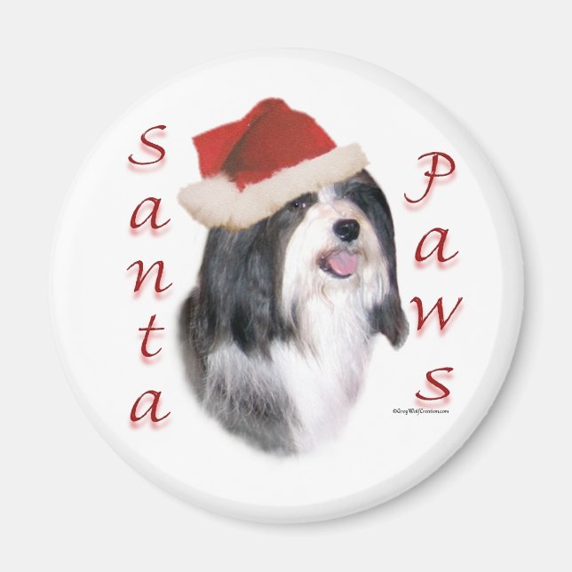 Havanese Santa Paws Magnet (Front)