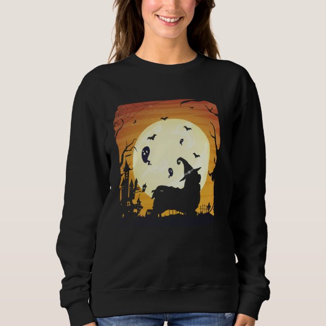 Havanese Silhouettes Happy Halloween Night Sweatshirt (Front)