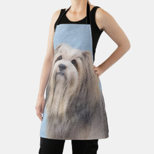 Havanese (Silver) Painting - Cute Original Dog Art Apron