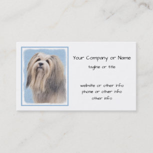Havanese (Silver) Painting - Cute Original Dog Art Business Card