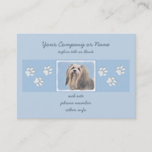 Havanese (Silver) Painting - Cute Original Dog Art Business Card