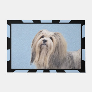 Havanese (Silver) Painting - Cute Original Dog Art Doormat