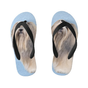 Havanese (Silver) Painting - Cute Original Dog Art Kid's Thongs