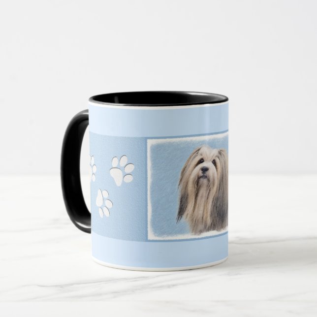 Havanese (Silver) Painting - Cute Original Dog Art Mug (Front Left)