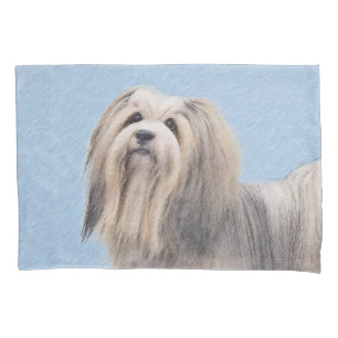 Havanese (Silver) Painting - Cute Original Dog Art Pillowcase