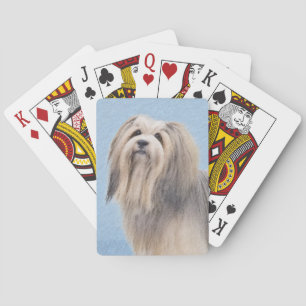 Havanese (Silver) Painting - Cute Original Dog Art Playing Cards
