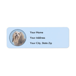 Havanese (Silver) Painting - Cute Original Dog Art Return Address Label