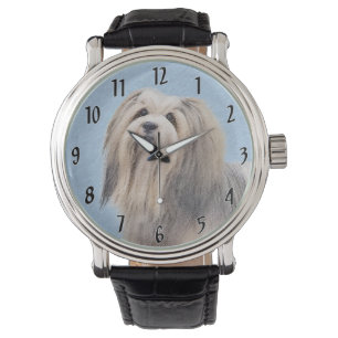 Havanese (Silver) Painting - Cute Original Dog Art Watch