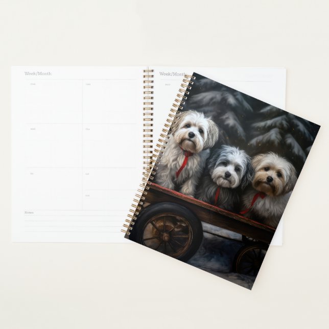 Havanese Snowy Sleigh Christmas Decor  Planner (Display)
