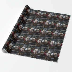 Havanese Snowy Sleigh Christmas Decor  Wrapping Paper