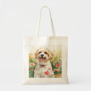 Havanese Tote Bag – Watercolor Dog Canvas