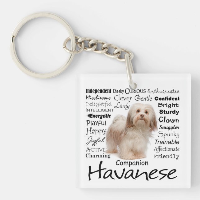 Havanese Traits Keychain (Front)