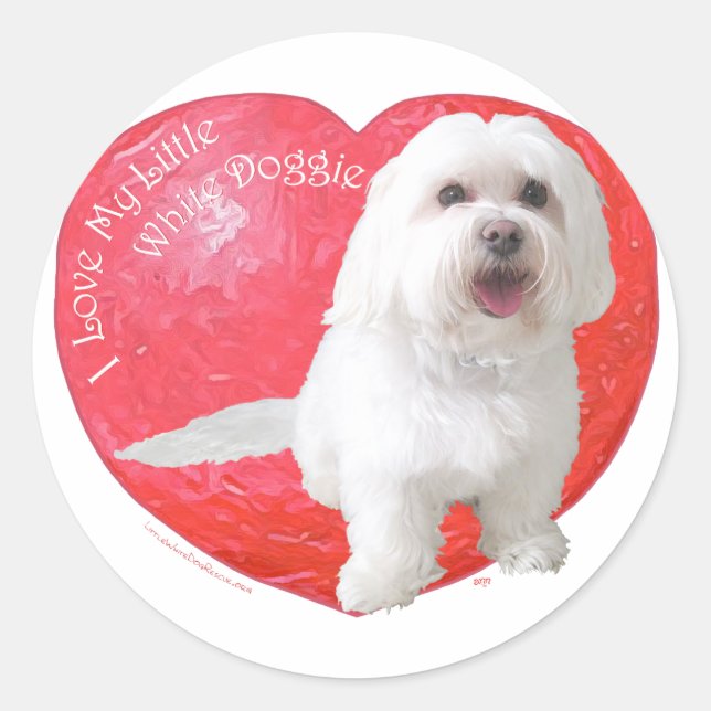 Havanese Valentine's Day Classic Round Sticker (Front)