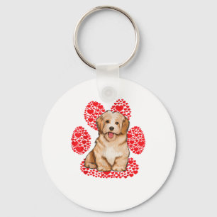 Havanese Valentines Day Dog Love Paw Key Ring