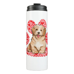 Havanese Valentines Day Dog Love Paw Thermal Tumbler