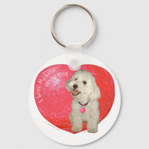 Havanese Valentine's Day Key Ring