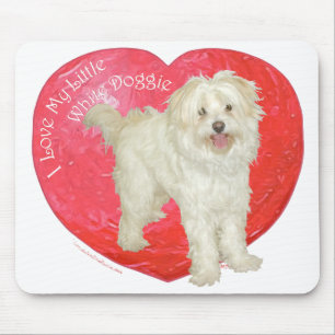 Havanese / Westie Mix Valentine's Day Mouse Pad