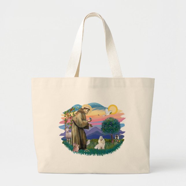 Havanese (white) large tote bag (Front)