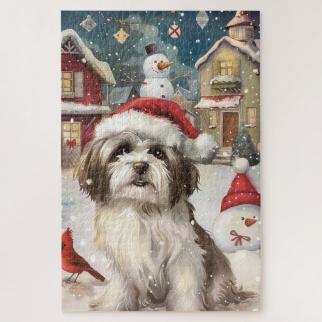 Havanese Winter Wonderland Christmas Joy Jigsaw Puzzle (Vertical)