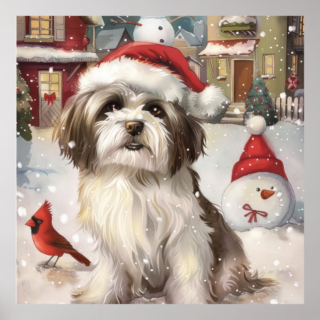 Havanese Winter Wonderland Christmas Joy Poster (Front)