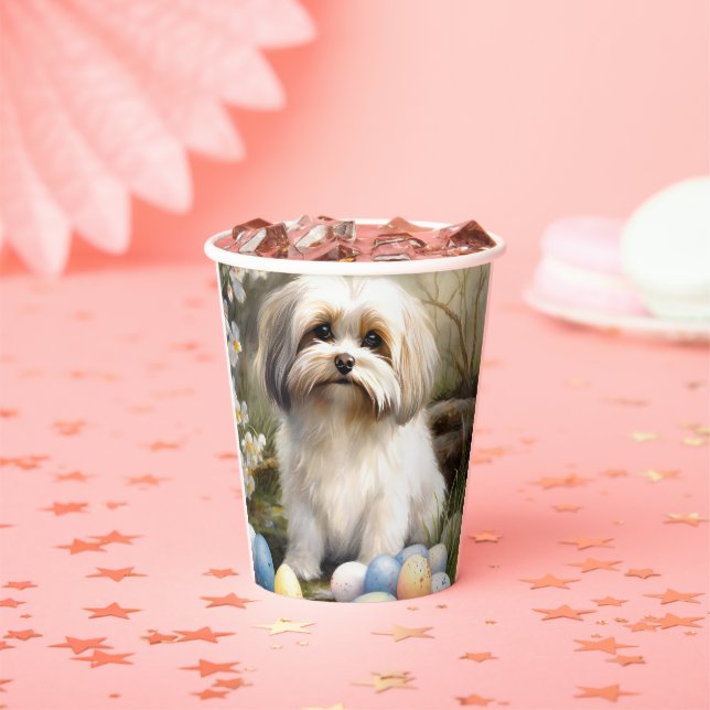 Havanese with Easter Eggs Paper Cups (Insitu)