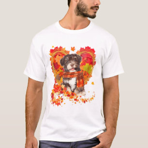 Havanese With Heart Made Of Autumn Leaves T-Shirt