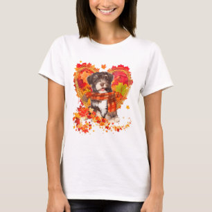 Havanese With Heart Made Of Autumn Leaves T-Shirt