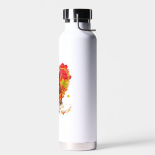 Havanese With Heart Made Of Autumn Leaves Water Bottle