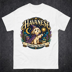 Havanese Wizard Dog – Small Dog, Big Wizard Retro T-Shirt
