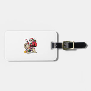 Havanese Xmas Lighting Santa Riding Havanese Dog C Luggage Tag