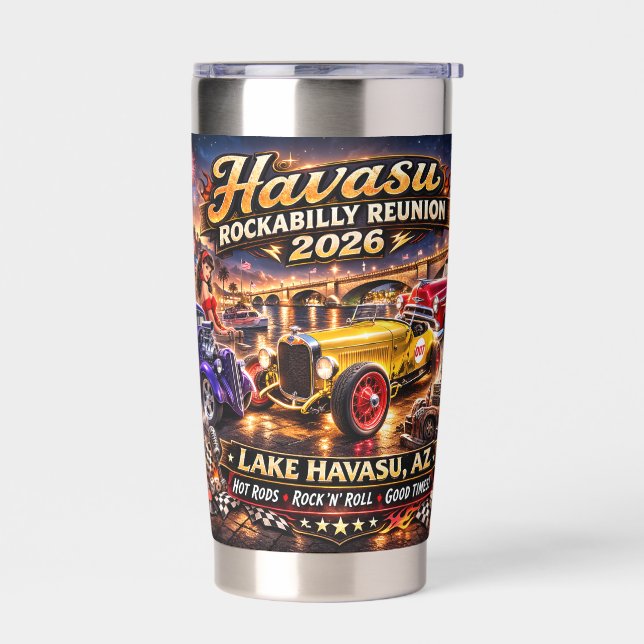 Havasu Rockabilly Reunion 2026 Insulated Tumbler (Left)