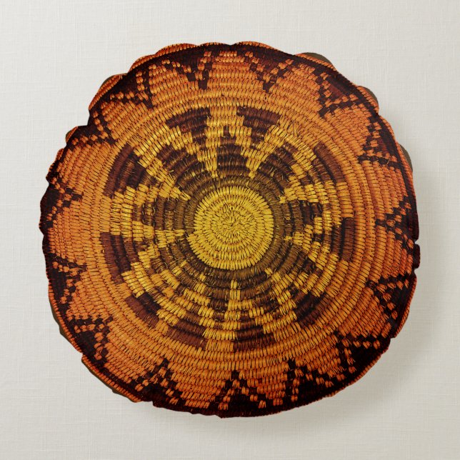 Havasupai Indian Basket Round Cushion (Front)