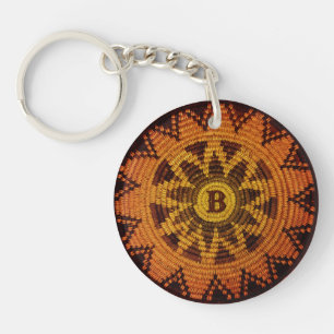 Havasupai Indian Basket with (or without) Monogram Key Ring