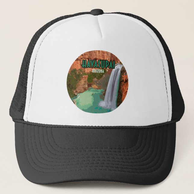 Havasupai Indian Reservation Arizona Mooney Falls Trucker Hat (Front)