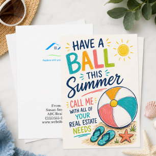 Have a Ball Summer Real Estate Marketing Card