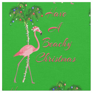 Have A Beachy Christmas Flamingo Fabric