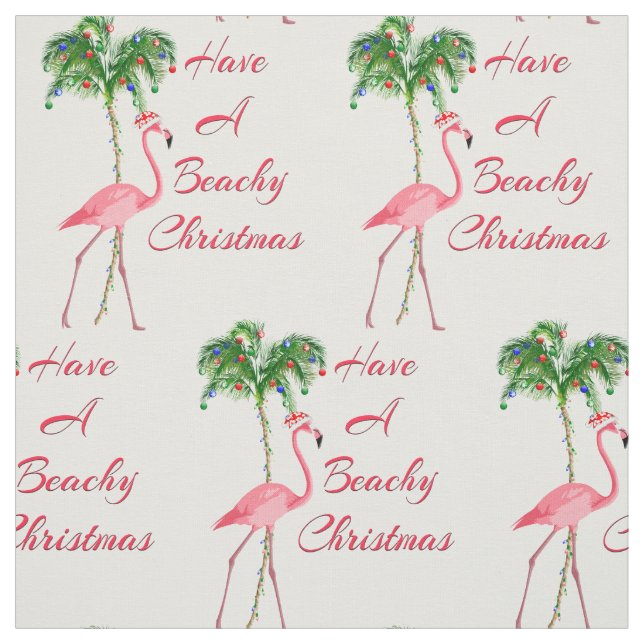 Have A Beachy Christmas Flamingo Fabric (Swatch)