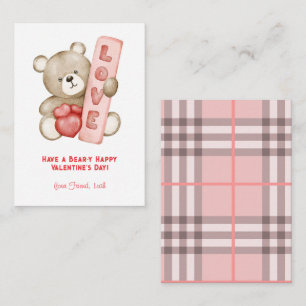 Have a Bear-Y Happy Valentine's Day Watercolor Card