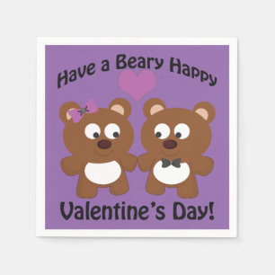 Have a Beary Happy Valentine's Day! Napkin