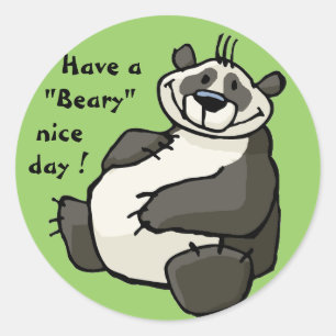 Have a  beary nice day classic round sticker