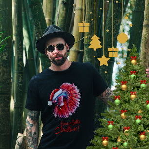 Have a Betta Christmas Funny Santa Fish Lover Pun T-Shirt
